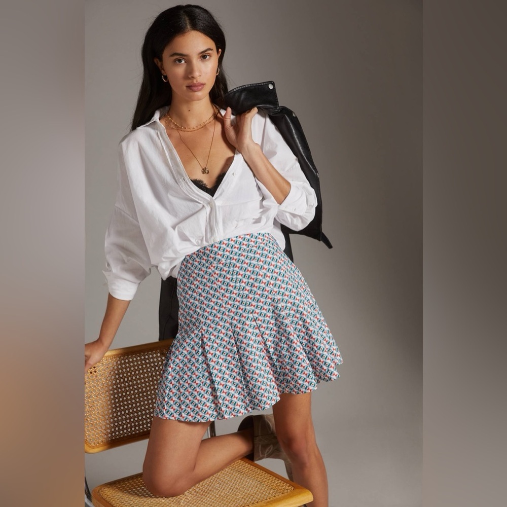 Anthropologie Maeve Pleated Mini Skirt‎ size 2